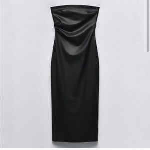 Zara Black Strapless Midi Dress